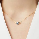 925 Silver Beads Pearls Necklace for Women Wedding Charm Gift