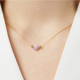 925 Silver Beads Pearls Necklace for Women Wedding Charm Gift