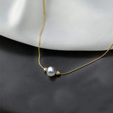 925 Silver Beads Pearls Necklace for Women Wedding Charm Gift