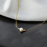 925 Silver Beads Pearls Necklace for Women Wedding Charm Gift