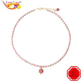 Crystal Rice Pearls 925 Silver Necklace For Women Bridal Party Jewelry