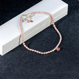 Crystal Rice Pearls 925 Silver Necklace For Women Bridal Party Jewelry