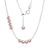 Pearl Bead Necklace Real 925 Sterling Silver for Women