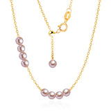 Pearl Bead Necklace Real 925 Sterling Silver for Women