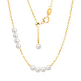 Pearl Bead Necklace Real 925 Sterling Silver for Women