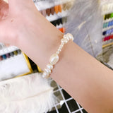 Irregular Pearl S925 Sterling Silver Bracelet Wedding Jewelry For Women
