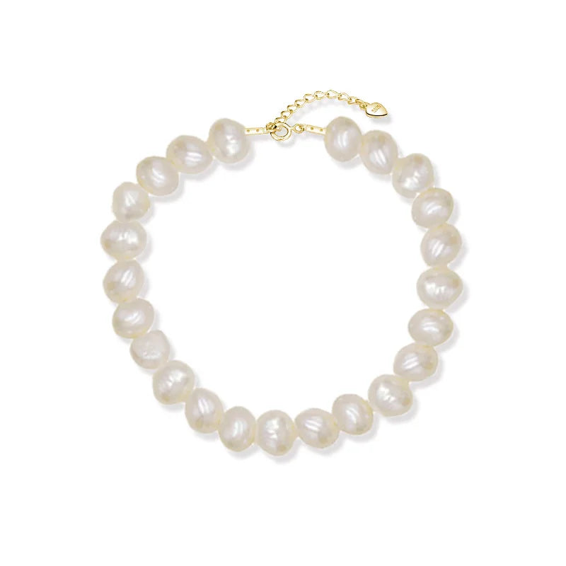 Irregular Pearl S925 Sterling Silver Bracelet Wedding Jewelry For Women