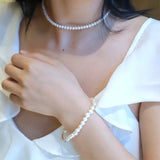 Irregular Pearl S925 Sterling Silver Bracelet Wedding Jewelry For Women