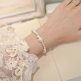 Irregular Pearl S925 Sterling Silver Bracelet Wedding Jewelry For Women