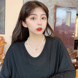 Personality Jewelry Pearl Bead Clavicle Chain 925 Sterling Silver Necklace