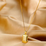 925 Sterling Silver Letter Square Necklace For Women Girlfriend Gift