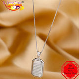 925 Sterling Silver Letter Square Necklace For Women Girlfriend Gift