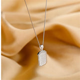 925 Sterling Silver Letter Square Necklace For Women Girlfriend Gift