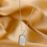 925 Sterling Silver Letter Square Necklace For Women Girlfriend Gift