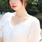Personality Party Jewelry Pearl Real 925 Sterling Silver Necklace For Women