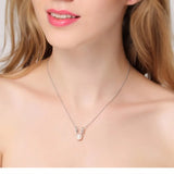 925 Sterling Silver Antlers Pearl Necklace For Women