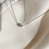 Zircon Circle 925 Silver Necklace Charm Gift