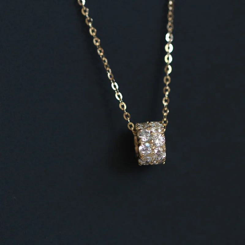 Zircon Circle 925 Silver Necklace Charm Gift
