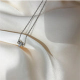 Zircon Circle 925 Silver Necklace Charm Gift