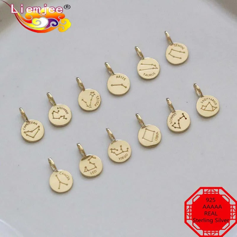 925 Silver Mini Constellation Card Necklace For Women