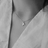Party Punk 925 Silver Moon Star Necklace Zircon Charm
