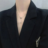 Punk Jewelry 925 Silver Double Beads Necklace for Women