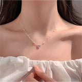 Punk Student Love Pearl 925 Silver Necklace For Women