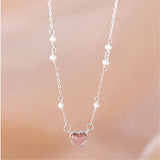 Punk Student Love Pearl 925 Silver Necklace For Women