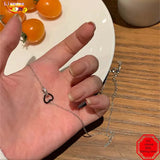 Double Love Necklace Real 925 Sterling Silver Jewelry