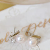 925 Silver 14K Filled Balance Beam Zircon Earrings