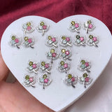 925 Silver Maple Leaves Tourmaline Earrings Charm Girl Gift
