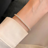 925 Sterling Silver Emerald Ball Chain Bracelet Wedding Jewelry Women