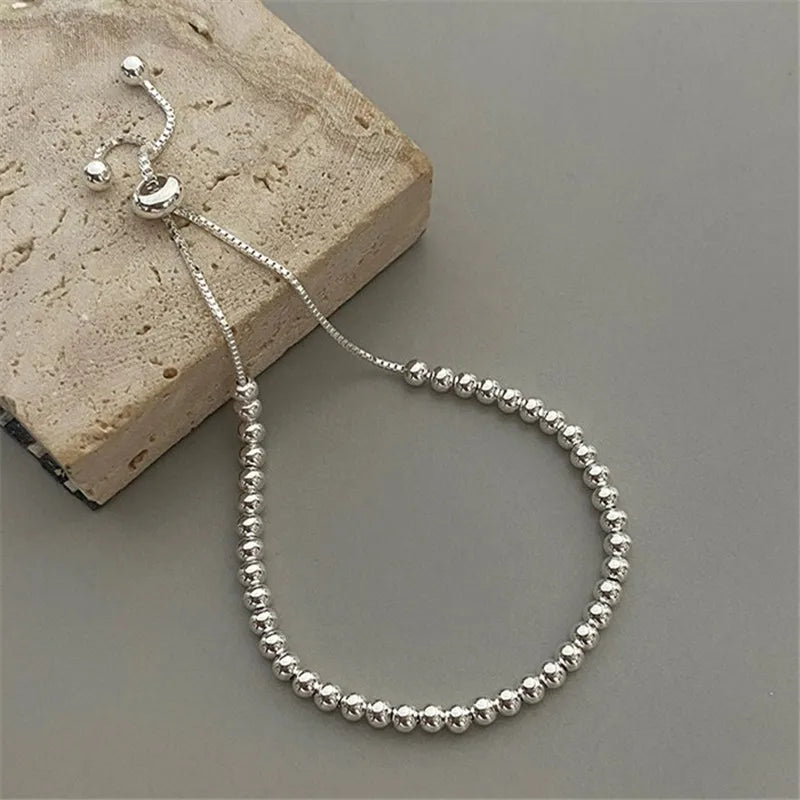 925 Sterling Silver Emerald Ball Chain Bracelet Wedding Jewelry Women