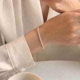 925 Sterling Silver Emerald Ball Chain Bracelet Wedding Jewelry Women