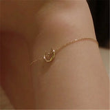 925 Silver Plate Zircon Moon Bracelet Wedding Party Jewelry