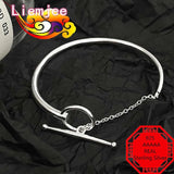 925 Silver OT Buckle Chain Punk Bracelet Women's Party Wedding Jewelry