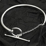 925 Silver OT Buckle Chain Punk Bracelet Women's Party Wedding Jewelry