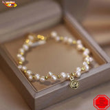 925 Sterling Silver Pearl Bracelet Charm Jewelry for Women