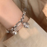 925 Sterling Silver Lucky Cat Bracelet for Women