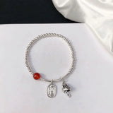 925 Sterling Silver Lucky Cat Bracelet for Women