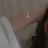 925 Silver Sparkling Shine Bracelet OL Style Wedding Jewelry For Women