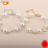 Pearl Beads Sterling Silver Bracelet for Women Party Jewelry