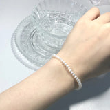 Round Pearl 925 Sterling Silver Bracelet Party Wedding Jewelry For Women