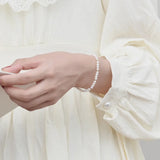 Round Pearl 925 Sterling Silver Bracelet Party Wedding Jewelry For Women