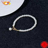 Round Pearl 925 Sterling Silver Bracelet Party Wedding Jewelry For Women
