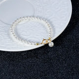 Round Pearl 925 Sterling Silver Bracelet Party Wedding Jewelry For Women