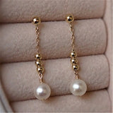 S925 Silver 14k Filled Tassel Pearl Earrings for Women