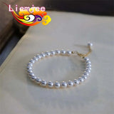 Round Pearl Bracelet 14K Gild Party Jewelry For Women