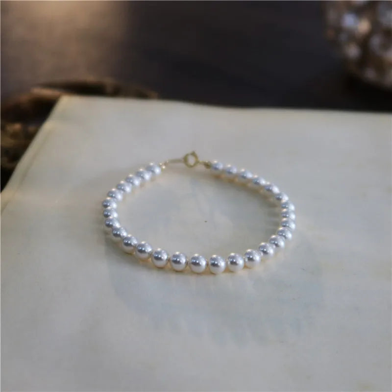 Round Pearl Bracelet 14K Gild Party Jewelry For Women