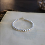 Round Pearl Bracelet 14K Gild Party Jewelry For Women